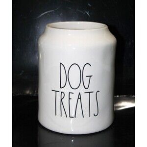 Rae Dunn Ceramic Dog Treats Canister Container No Lid 6"x7" Style No. 239
